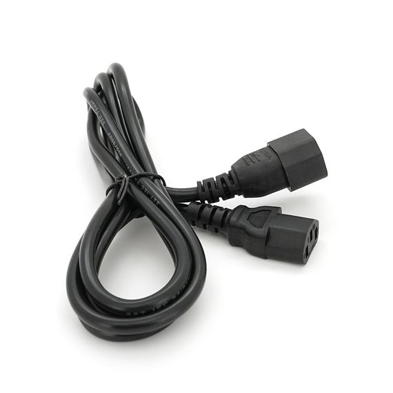 Кабель питания вторичный PC-monitor 1.8m,0.75mm,3pin,IEC C13-C14,OEM Q200 | Зображення 1