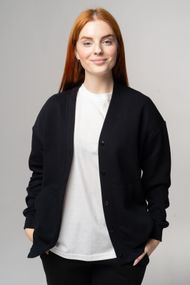 Кардиган жіночий утеплений чорний, 2XL