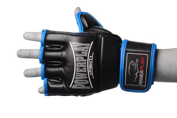 Рукавиці для MMA PowerPlay 3058 Чорно-Сині M | Зображення 4