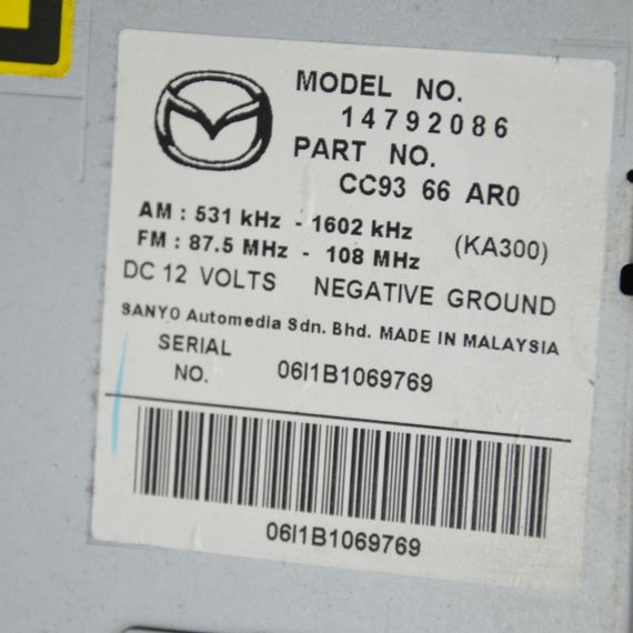 Магнітола штатна Mazda 5 2005-2010 Радіо панель автомагнітоли Мазда 5 CC93669R0 CC9366AR0 | Зображення 5