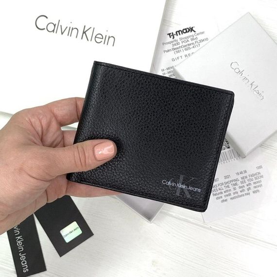 Чоловічий брендовий  гаманець Calvin Klein Lux Чорний | Зображення 3