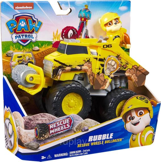 Paw Patrol Rescue Wheels Спасательный бульдозер с водителем Крепыш серии Мега колеса Щенячий патруль Оригинал