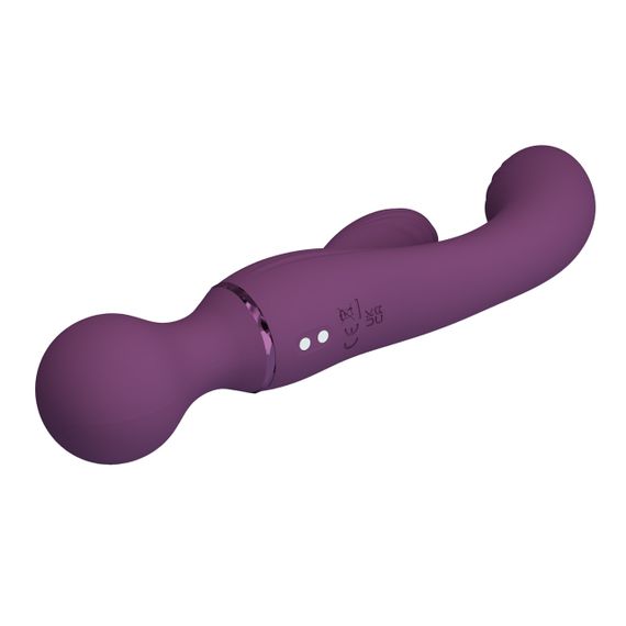 Вибратор-кролик PRETTY LOVE All Rounder Dual-Action, силикон, фиолетовый, двойная стимуляция Sex Aura | Зображення 5