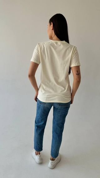 Жіноча футболка Calvin Klein молоко | Зображення 1