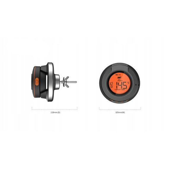 Цифровий Bluetooth термометр в кришку гриля с 2-ма щупами GRILLI 555501 Код: 011933 | Зображення 1