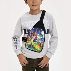 Сумка через плече дитяча Супер Маріо 29х17 см сумка слінг для хлопчика (02182)