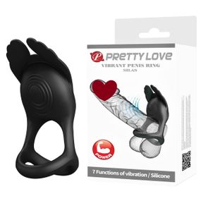 Эрекционное виброкольцо с крылышками PRETTY LOVE Silas 7 режимов, черное Sex Aura