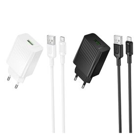 Сетевое Зарядное Устройство Borofone BAS72A 1USB QC 18W+USB to Micro