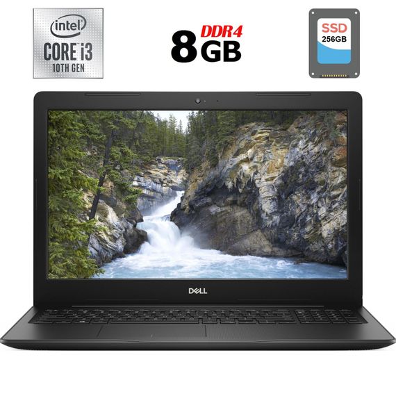 Ноутбук Б-клас Dell Vostro 3591 / 15.6" (1920x1080) IPS / Intel Core i3-1005G1 (2 (4) ядра по 1.2 - 3.4 GHz) / 8 GB DDR4 / 256 GB SSD / Intel UHD Graphics / WebCam / DVD-RW б/в