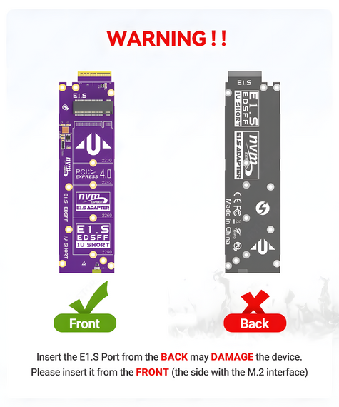 Адаптер JEYI M.2 NVMe в E1.S PCIe 4.0 x4 64 Гбіт/с конвертер 2230–2280 SSD в EDSFF E1.S | Зображення 4