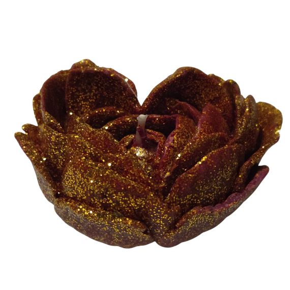 Свеча в виде розы (шимер+глитер) GlowKink бордовая, L sexstyle