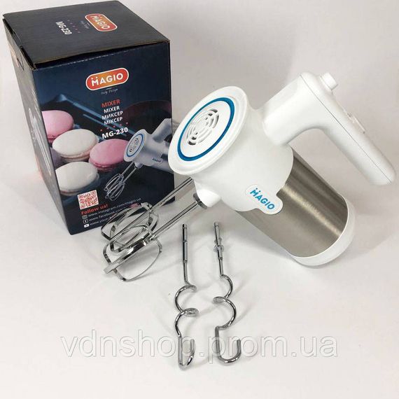 Міксер ручний для змішування і збивання Magio MG-230, Побутовий міксер з віночками RX-49 | Зображення 6