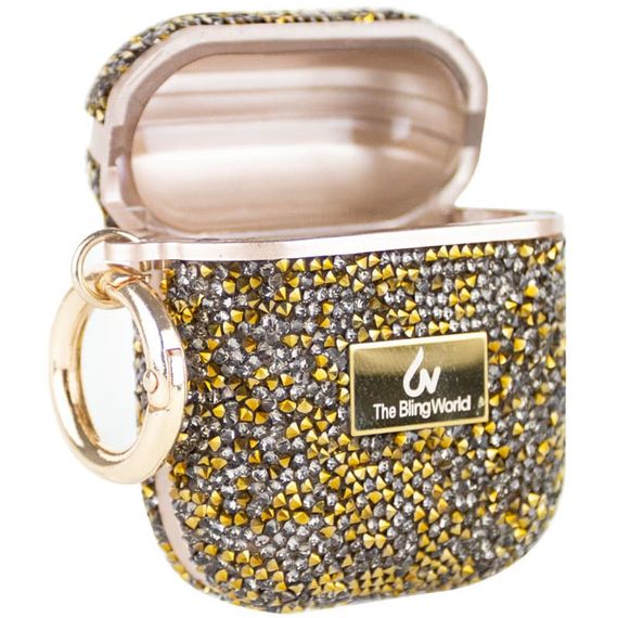 TPU чехол Bling World Rock Diamond для наушников AirPods 1/2 Золотой | Зображення 3