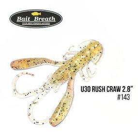Приманка Bait Breath U30 Rush Craw 2.8" (7 шт.) (143 Clear/black gold F)