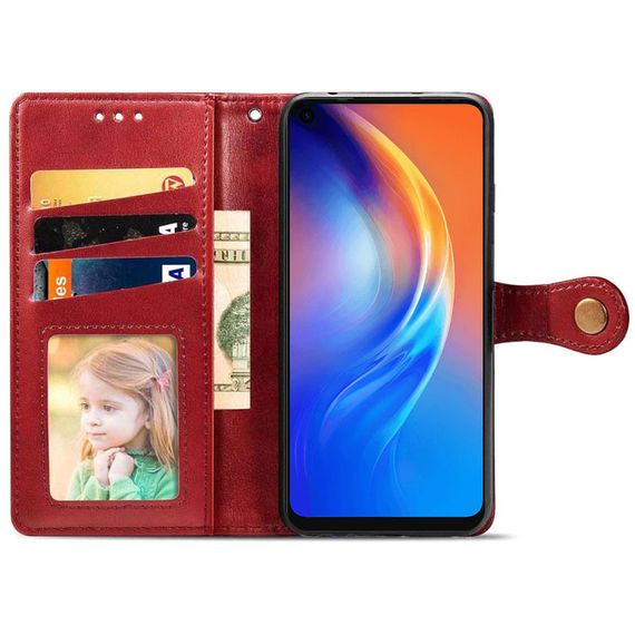 Кожаный чехол-книжка GETMAN Gallant (PU) для TECNO Camon 16 SE Красный | Зображення 2