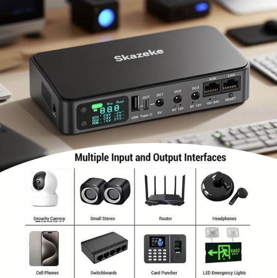 Skazeke D2P — Мини ИБП (UPS) 18000mAh (5-24V) для роутеров, камер, модемов и другого оборудования. | Зображення 1
