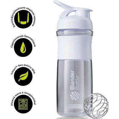 Шейкер спортивный BlenderBottle SportMixer 28oz/820ml White (SM 28oz White)