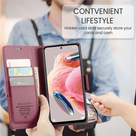 Шкіряний чохол-книжка Retro Case для Xiaomi Redmi 12 колір Червоний | Зображення 9