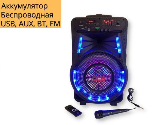 Аккумуляторная акустическая система XPRO SS-7373 колонка чемодан 100Вт USB, SD, FM радио, Bluetooth, микрофон, ДУ (SS-7373) | Зображення 1
