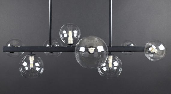 Люстра стельова на 8 лампочок 27861 Чорний 35-65х28х77 см. | Зображення 3