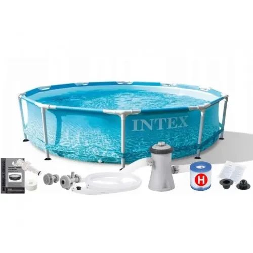 Каркасный бассейн с фильтром в комплекте Intex 28208 "Морской принт" 305 x 76 см | Зображення 3