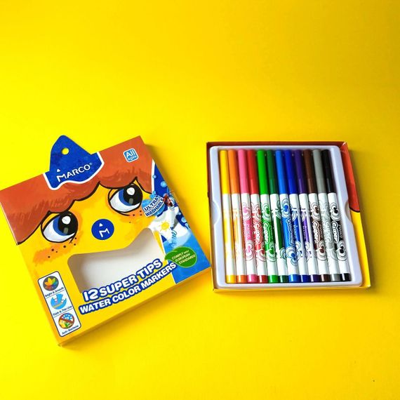 Фломастери Marco Super Washable Jumbo 12 шт  ⁇  дитячі тонкі водні фломастери Super Washable  ⁇ | Зображення 3
