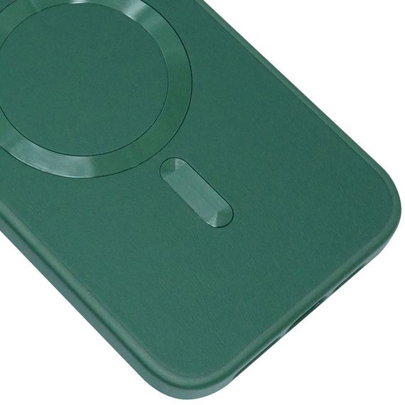 Шкіряний чохол Bonbon Leather Metal Style with MagSafe для Apple iPhone 12 Pro Max (6.7") Зелений/Pine green | Зображення 3