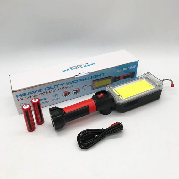 Ліхтар акумуляторний з магнітом та гачком, з USB, 20 Вт, WOW ZJ-8859 COB / Переносна світлодіодна лампа | Зображення 9