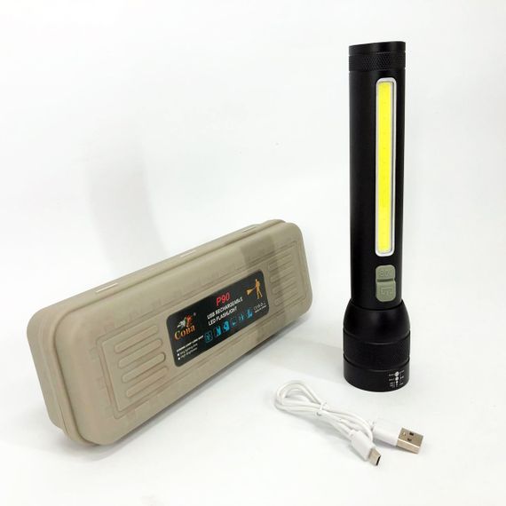 Ліхтарик потужний акумуляторний для дому CB-C23-P90+COB, Ліхтар акумуляторний LED ліхтар SG-17 | Зображення 7