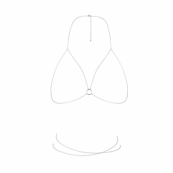 Цепочка портупея Bijoux Indiscrets Magnifique Bra Chain - Silver, украшение на тело sexstyle | Зображення 2