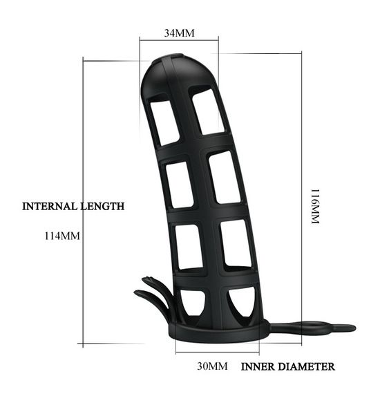 Стимулирующая ажурная насадка Penis Sleeve, BI-026235 sexstyle | Зображення 8