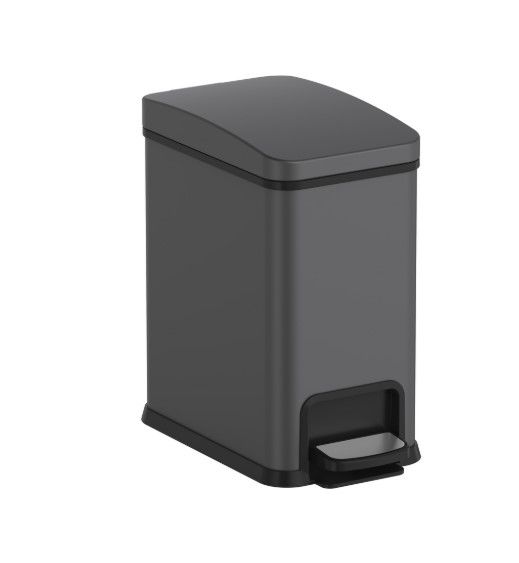 Відро для сміття Koer TC-010108-07 з плавним закриттям, прямокутне, 8 л, графіт (KR5591) | Зображення 2