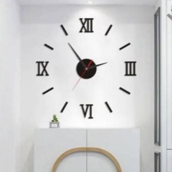 Часы настенные 80-130см D-030 Арабские цифры + индекс Черные
