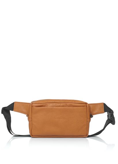 Чоловіча шкіряна сумка бананка 0ST руда шкіра 24 × 16 (88218121)