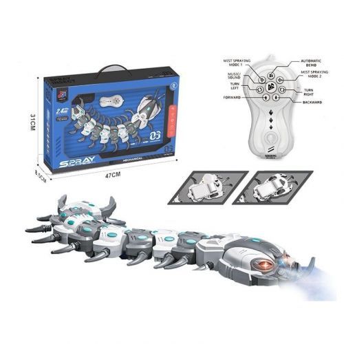 Багатоніжка на радіокеруванні 128 A-41 парогенератор, підсвічування, мелодії, пульт управління 2.4 GHz, пляшечка, інструкція, в коробці