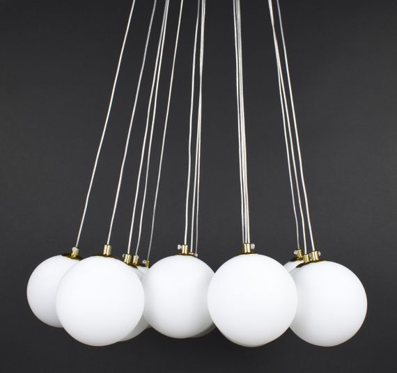 Люстра підвісна на 15 лампочок 27836 Латунь 35-110х52х52 см. | Зображення 2