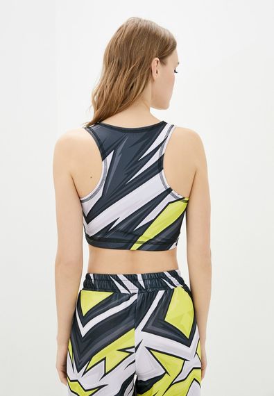 Спортивный топ 4Profi без рукавов c принтом  "Геометрия" серый/желтый размер XS дайвинг 17159 | Зображення 2