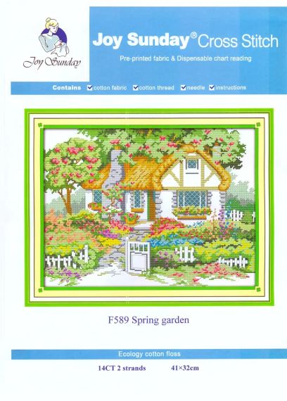 Набір для вишивання за нанесеною на канву схемою  "Spring garden". AIDA 14CT printed 41*32 см | Зображення 1