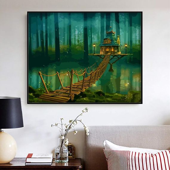 Картина по номерам "Дом на болоте" Bougimal 40×50 см, набор для рисования без рамы, акрил, творческий подарок | Зображення 5