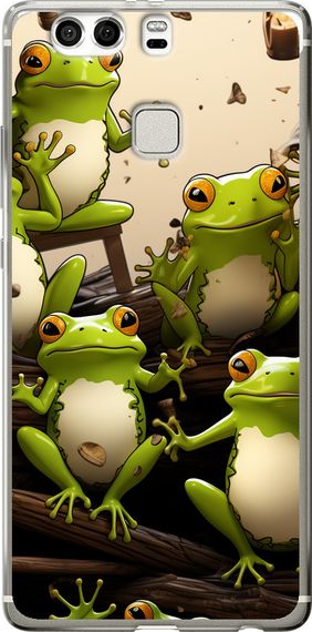 Чехол на Huawei P9 Plus Жабки "5656u-300-17620"