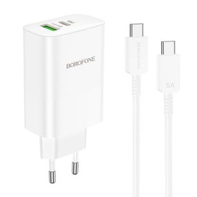 Мережевий Зарядний Пристрій Borofone BN10 Sunlight PD65W Type-C to Type-C Колір Бiлий