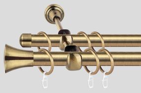 Карниз для штор металевий, дворядний 19 мм (Принц) 300 див.