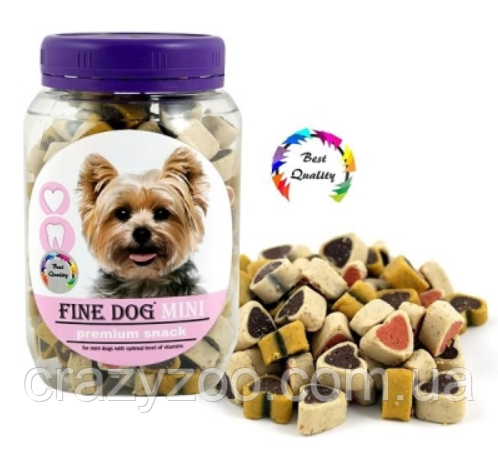 Ласощі для собак Fine Dog Mini Hearts Soft Mix 280 г 1742