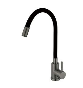 Змішувач для кухні Mixxus SEO-011 Graphite Refl.Black із силіконовим виливом (MI6566)