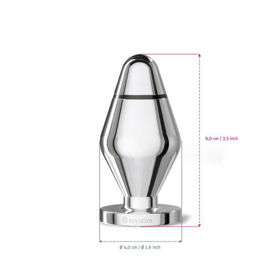 Металлическая анальная пробка Mystim Little John для электростимулятора, диаметр 4см sexstyle | Зображення 2