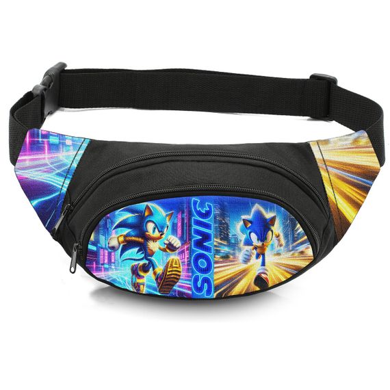 Сумка-бананка дитяча з принтом Супер Сонік поясна сумка для хлопчика (4615)