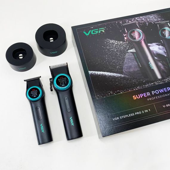 Набір VGR 2 в 1 V-001 V-977 BLACK, акумуляторна машинка для стрижки та триммер. Колір: чорний | Зображення 8