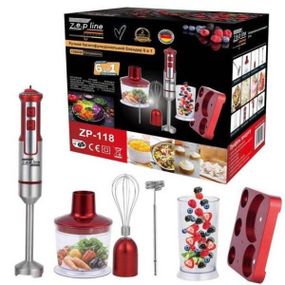 Блендер занурювальний на підставці 6в1 1500Вт Zepline ZP-118 Червоний