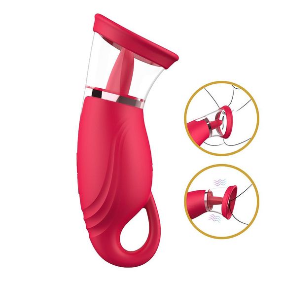 Вакуумный стимулятор с язычком - Licking Tongue Suction Vibrator Erospace Sweet Play A18 Sex Aura | Зображення 9