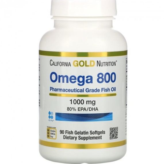 Омега 3 California Gold Nutrition Omega 800 90 Fish Softgels